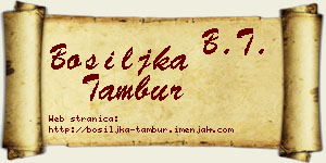 Bosiljka Tambur vizit kartica